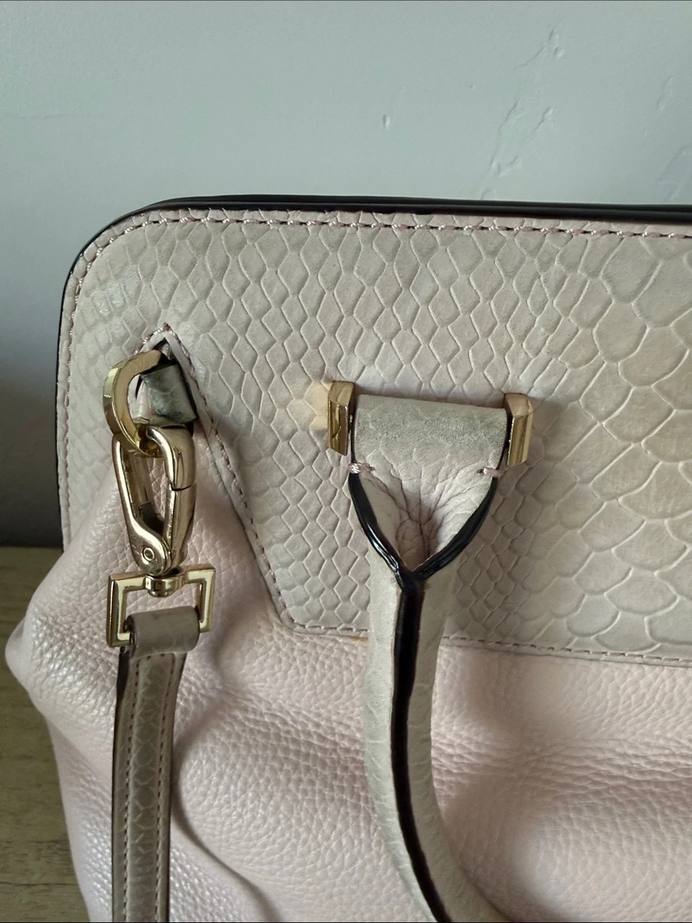 kate spade Blush Pink Textured Leather Top-Handle Satchel